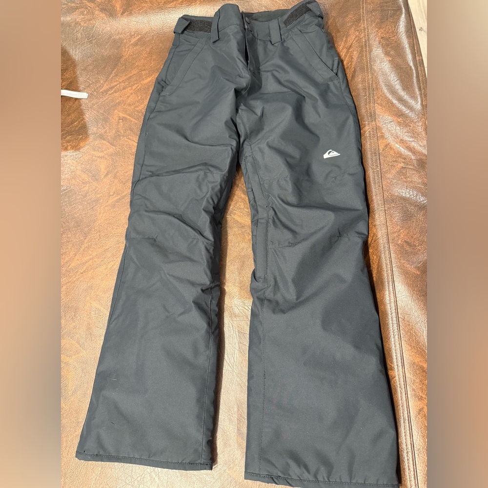 Excellent Condition Quiksilver Boys Sz 12 Black Ski Pants